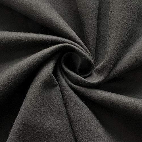 STOFFKONTOR Baumwolle Molton universal Breite 155cm - Meterware, Farbe Schwarz - zum Nähen von Bekleidung, Bettwäsche, Decken, Dekoration, zum Basteln uvm. von Stoffkontor
