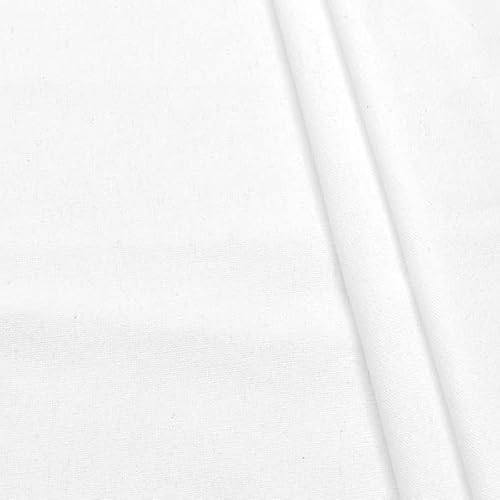 STOFFKONTOR Baumwolle Polyester Canvas Stoff schwere Qualität - Meterware, Farbe Weiss - zum Nähen von Vorhängen, Tischwäsche, Dekoration UVM. von Stoff Kontor
