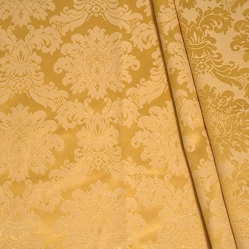 STOFFKONTOR Dekostoff Jacquard Damast Stoff Floral Barock - Meterware, Farbe Gold-Gelb - zum Nähen von Kissenbezügen, Tischdecken, Deko, Gardinen, Bekleidung uvm. STOFFKONTOR Dekostoff Jacquard Damast Stoff Floral Barock - Meterware, Farbe Gold-Gelb - zum Nähen von Kissenbezügen, Tischdecken, Deko, Gardinen, Bekleidung uvm. von Stoffkontor