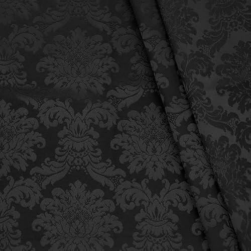 STOFFKONTOR Dekostoff Jacquard Damast Stoff Floral Barock - Meterware, Farbe Schwarz - zum Nähen von Kissenbezügen, Tischdecken, Deko, Gardinen, Bekleidung UVM. STOFFKONTOR Dekostoff Jacquard Damast Stoff Floral Barock - Meterware, Farbe Schwarz - zum Nähen von Kissenbezügen, Tischdecken, Deko, Gardinen, Bekleidung UVM. von Stoff Kontor