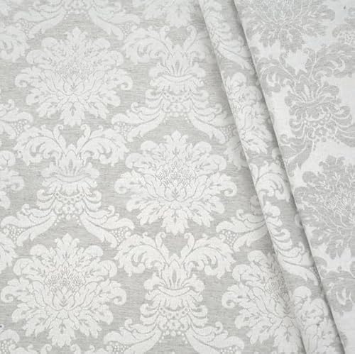 STOFFKONTOR Dekostoff Jacquard Damast Stoff Floral Barock - Meterware, Farbe Silber-Grau - zum Nähen von Kissenbezügen, Tischdecken, Deko, Gardinen, Bekleidung uvm. STOFFKONTOR Dekostoff Jacquard Damast Stoff Floral Barock - Meterware, Farbe Silber-Grau - zum Nähen von Kissenbezügen, Tischdecken, Deko, Gardinen, Bekleidung uvm. von Stoff Kontor