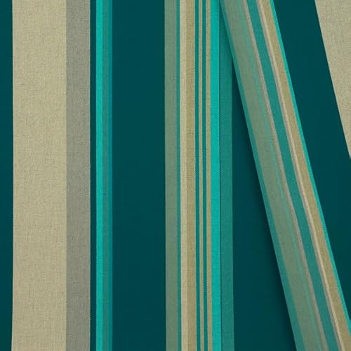 STOFFKONTOR Outdoorstoff Streifen Mix - Meterware, Farbe Petrol-Türkis-Beige - Öko-Tex Standard 100 - zum Nähen von Tischdecken, Sonnenschutz, Gartenmöbeln, Auflagen, Kissen UVM. STOFFKONTOR Outdoorstoff Streifen Mix - Meterware, Farbe Petrol-Türkis-Beige - Öko-Tex Standard 100 - zum Nähen von Tischdecken, Sonnenschutz, Gartenmöbeln, Auflagen, Kissen UVM. von Stoffkontor
