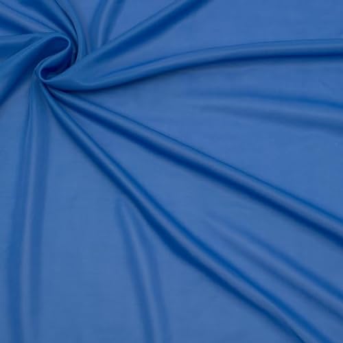 STOFFKONTOR Stretch Futterstoff Stoff Charmeuse - Öko-Tex Standard 100 - Meterware, Farbe Royal-Blau - zum Abfüttern von Bekleidung und zur Dekoration von Stoff Kontor