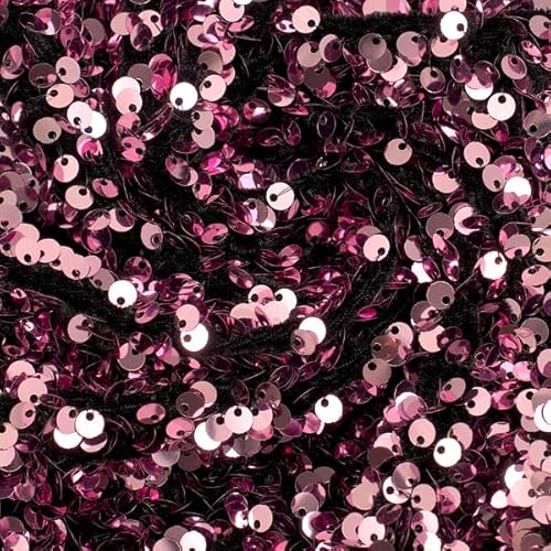 STOFFKONTOR Stretch Paillettenstoff Stoff - Öko-Tex Standard 100 - Meterware, Farbe Alt-Rosa - zum Nähen von Bekleidung, Tanzkleidung, Dekorationen uvm. von Stoff Kontor