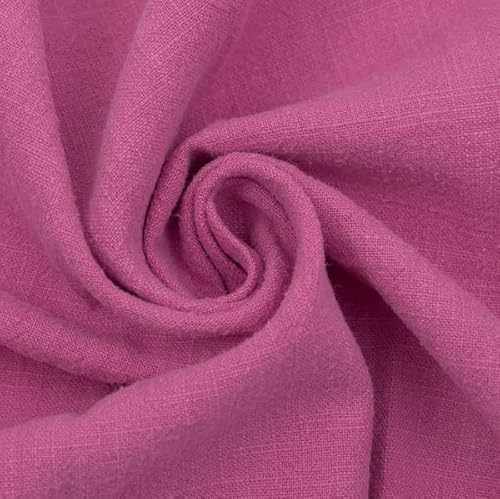 Stoff Kontor STOFFKONTOR 100% Leinenstoff Stonewashed - Meterware, Farbe Pink - zum Nähen von Bekleidung und Dekorationen von Stoffkontor