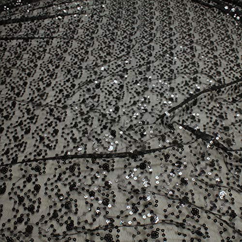Stoff am Stück Stoff Polyamid Polyester Elastan Tüllspitze schwarz Paillette Spitzen Tüll von STOFFAMSTÜCK