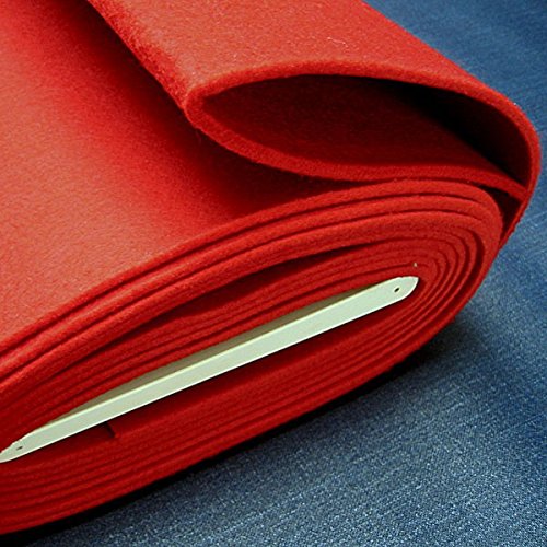 Stoff am Stück Stoff Polyester Filz rot stabil 4 mm dick Bastelfilz 100 cm breit waschbar von STOFFAMSTÜCK