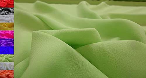 STOFFBOOK Chiffon Stoff HAUCHFEIN TRANSPARENT Stoffe, C476 (Hellgrün) von StoffBook