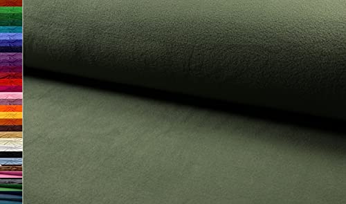 STOFFBOOK FLEECESTOFF ANTIPILLING WEICH UND WOHLIG WARM STOFF STOFFE, E281 (Camouflagegrün) von StoffBook
