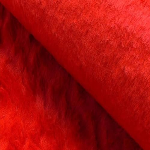 StoffBook BÄRCHENFELL TEDDYFELL FELL STOFF FELLIMITAT(Rot, 25x155cm) von StoffBook