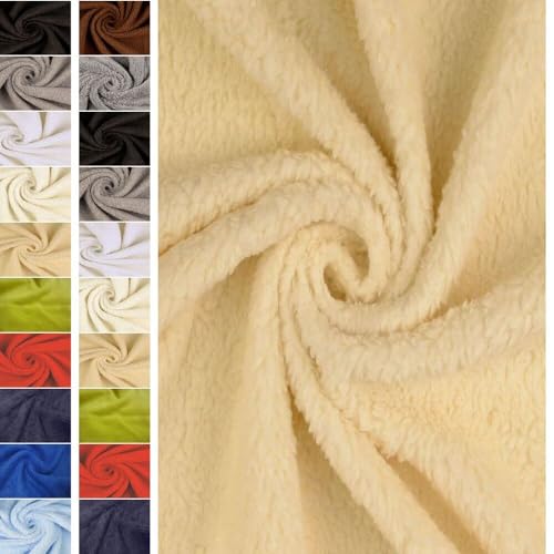 StoffBook BEIGE LAMMFELL STOFF KUNSTFELL PLÜSCHSTOFF STOFFE, B877 von StoffBook