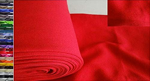 StoffBook Baumwolle BÜNDCHENSTOFF BI-Stretch RIPPENSTRUKTUR Stoff, B559 (ROT) von StoffBook