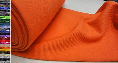 StoffBook Baumwolle BÜNDCHENSTOFF BI-Stretch RIPPENSTRUKTUR Stoff, B956 (ORANGE) von StoffBook