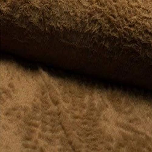 StoffBook DUNKELCAMEL TEDDYFELL GLATT TEDDYPLÜSCH FELL KUNSTFELL STOFF STOFFE, D534 von StoffBook