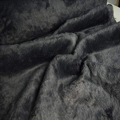 StoffBook GRAU TEDDYFELL GLATT TEDDYPLÜSCH FELL KUNSTFELL STOFF STOFFE, D143(Grau) von StoffBook