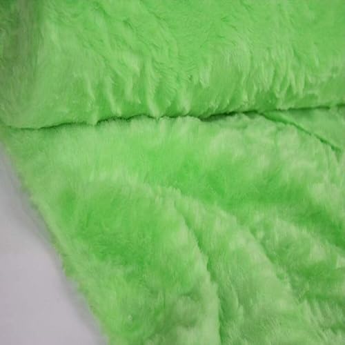 StoffBook KIWI TEDDYFELL GLATT TEDDYPLÜSCH FELL KUNSTFELL STOFF STOFFE, D103(Kiwi) von StoffBook