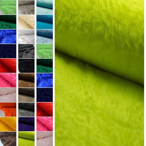 StoffBook NEONGELB TEDDY-FELLIMITAT BÄRENFELL 1,5 CM KURZFLOR FÜR ACCESSOIRES, BEKLEIDUNG, D529 von StoffBook