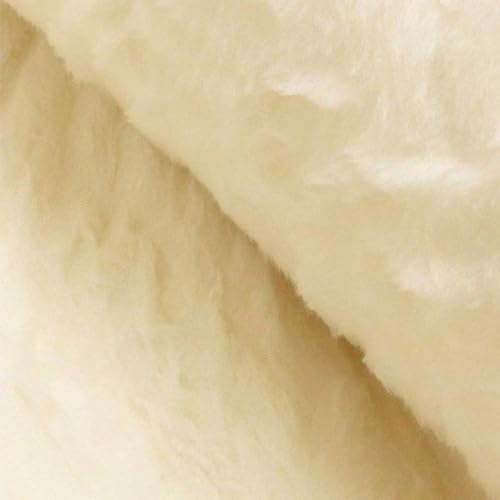 StoffBook WOLWEIß BÄRCHENFELL TEDDYFELL FELL STOFF FELLIMITAT,13x155cm von StoffBook