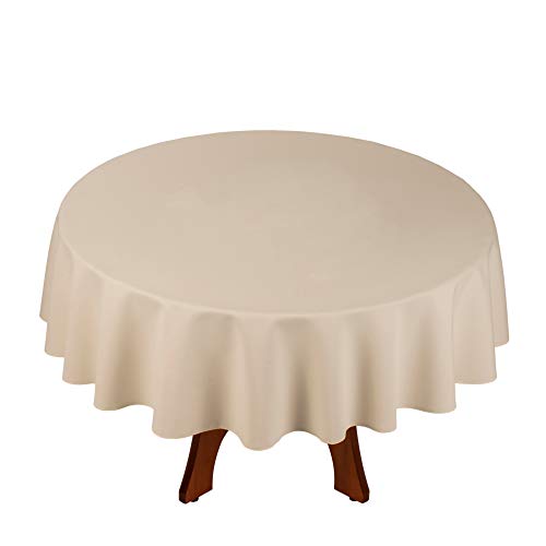 StoffTex Tischdecke Tischläufer Tischtuch Tischwäsche Tischdekoration Tafeltuch (Beige, 100cm Rund) von StoffTex