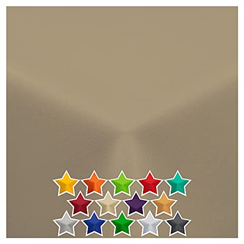 StoffTex Tischdecke I Tischläufer I Tischtuch I Tischwäsche I Dauerhaft Kratzfest I Tischdekoration aus Polyester für Wohnzimmer, Esszimmer, Balkon, Garten (Beige, 140 x 240 cm) von StoffTex