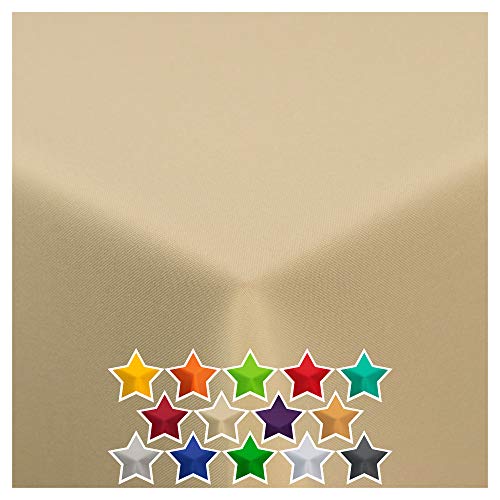 StoffTex Tischdecke I Tischläufer I Tischtuch I Tischwäsche I Dauerhaft Kratzfest I Tischdekoration aus Polyester für Wohnzimmer, Esszimmer, Balkon, Garten (Ecru, 50 x 50 cm) von StoffTex