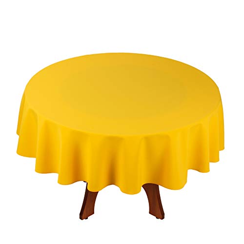 StoffTex Tischdecke Tischläufer Tischtuch Tischwäsche Tischdekoration Tafeltuch (Gelb, Rund Ø 140cm) von StoffTex