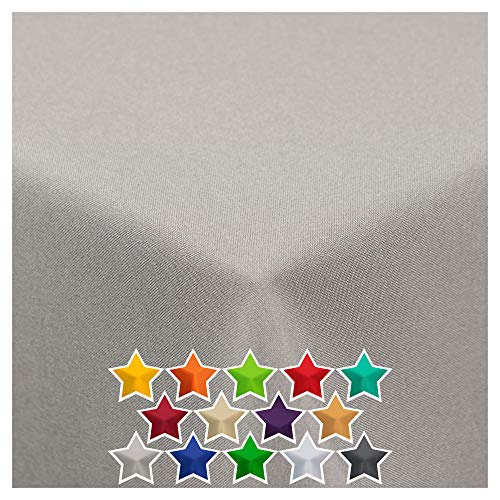 StoffTex Tischdecke I Tischläufer I Tischtuch I Tischwäsche I Dauerhaft Kratzfest I Tischdekoration aus Polyester für Wohnzimmer, Esszimmer, Balkon, Garten (Grau, 120 x 220 cm) von StoffTex