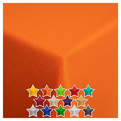 StoffTex Tischdecke Tischläufer Tischtuch Tischwäsche Tischdekoration Tafeltuch (Orange, 50 x 50 cm) von StoffTex