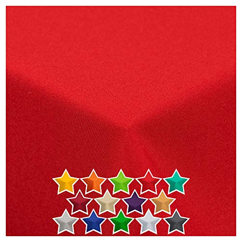StoffTex Tischdecke I Tischläufer I Tischtuch I Tischwäsche I Dauerhaft Kratzfest I Tischdekoration aus Polyester für Wohnzimmer, Esszimmer, Balkon, Garten (Rot, 40 x 120 cm) von StoffTex