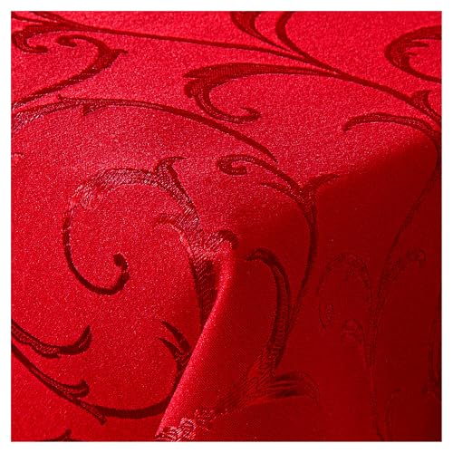StoffTex Tischdecke Weihnachten I Tischtuch I Tischwäsche I Dauerhaft Kratzfest I Festliche Tischdekoration Weihnachten Weihnachtsmotiv (Rot-Weinrot, Style 3, 140 x 200 cm) von StoffTex