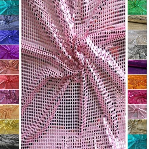 StoffBook BABYROSA PAILLENTTENSTOFF GROßE TUPFEN PAILLETTEN STOFF STOFFE, B589 von Stoffbook