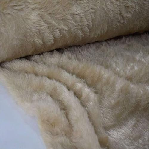 StoffBook CAMEL TEDDYFELL GLATT TEDDYPLÜSCH FELL KUNSTFELL STOFF STOFFE, D107(Camel) von StoffBook