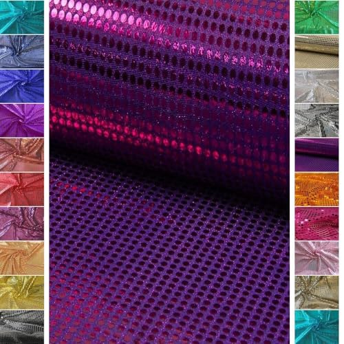 StoffBook LILA/PINK PAILLENTTENSTOFF GROßE TUPFEN PAILLETTEN STOFF STOFFE, D526 von Stoffbook