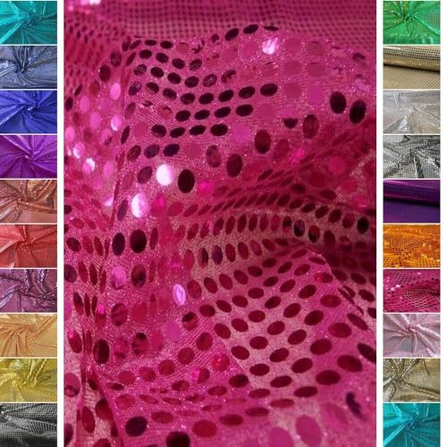 StoffBook PINK/PINK PAILLENTTENSTOFF GROßE TUPFEN PAILLETTEN STOFF STOFFE, B958 von Stoffbook