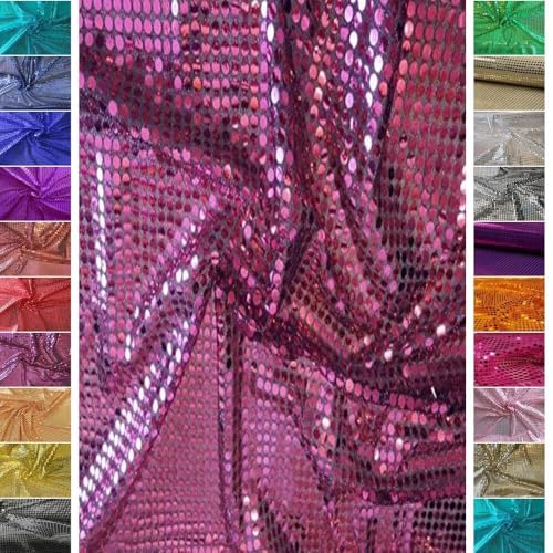 StoffBook PINK/SCHWARZ PAILLENTTENSTOFF GROßE TUPFEN PAILLETTEN STOFF STOFFE, B437 von Stoffbook