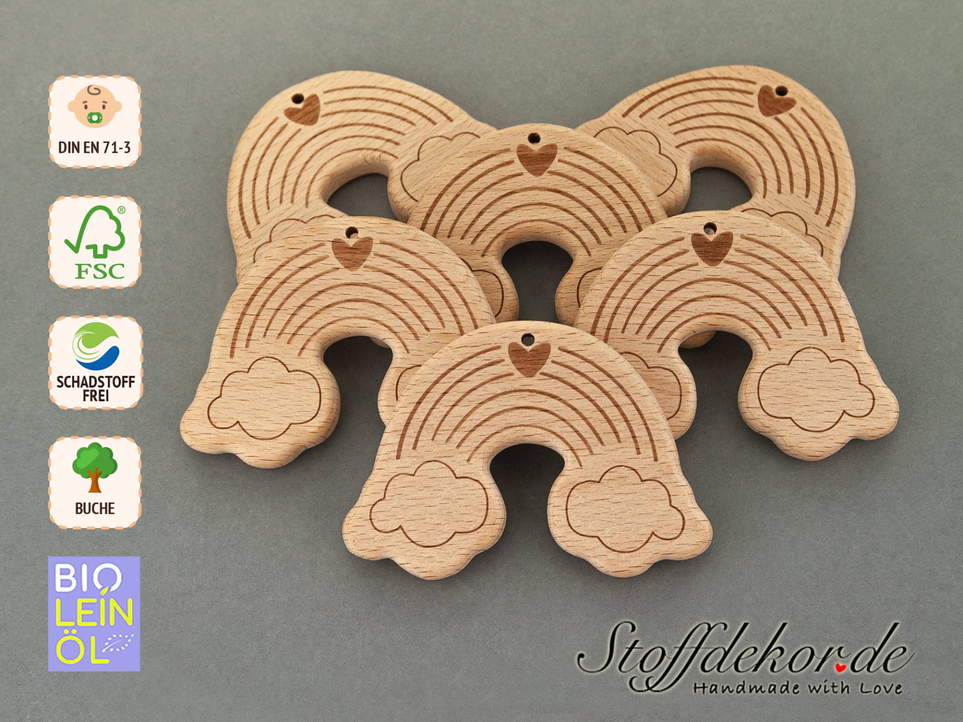 Holzanhänger Buchenholz Bio Leinöl Regenbogen Greifling Kinderwagenanhänger Holz Buche Greifring Kinderwagenkette Bastelbedarf Naturholz Holzanhänger Buchenholz Bio Leinöl Regenbogen Greifling Kinderwagenanhänger Holz Buche Greifring Kinderwagenkette Bastelbedarf Naturholz von Stoffdekor