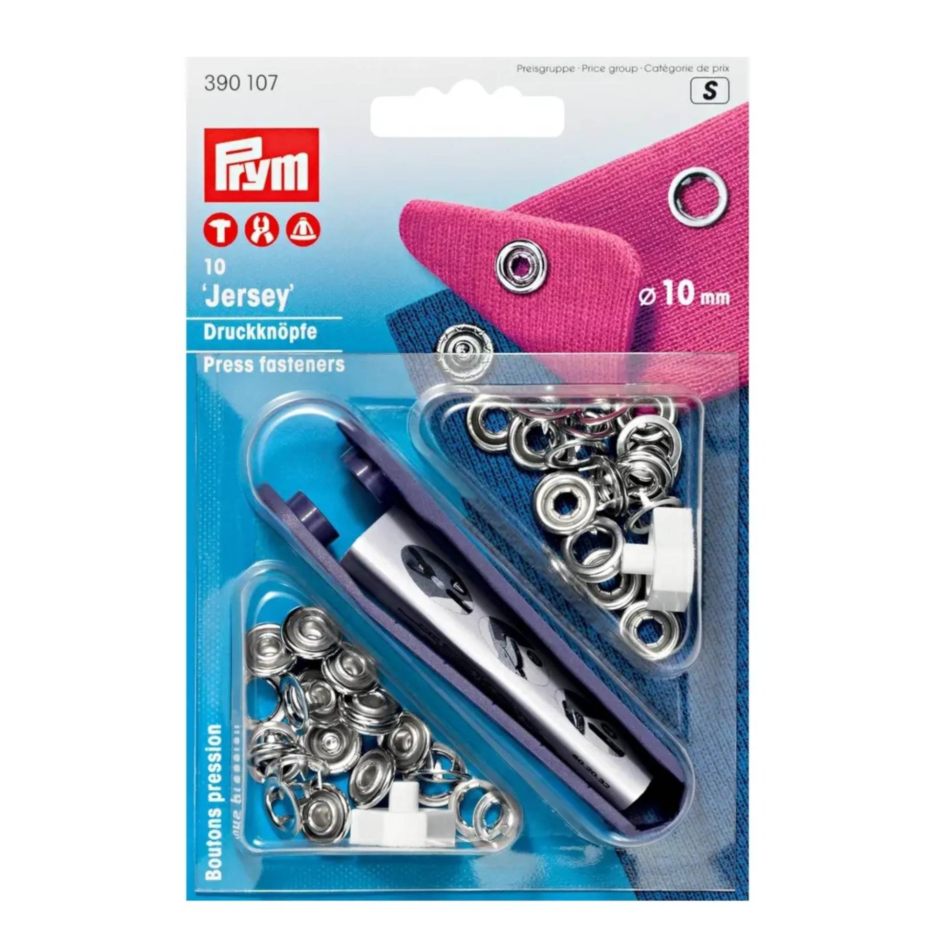 10 Druckknöpfe Jersey, 10 mm, silber 10 Druckknöpfe Jersey, 10 mm, silber von Stoffe Hemmers