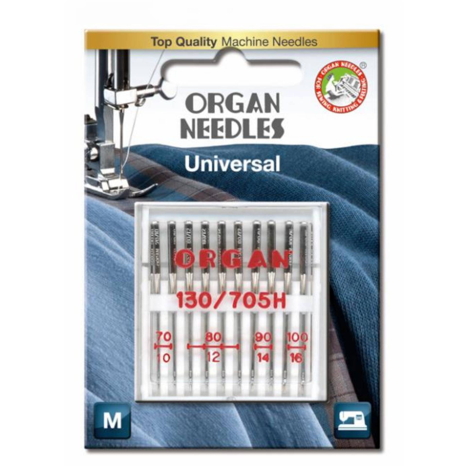 10 Organ Nähmaschinennadeln 130/705 H, Universal 70-100 von Stoffe Hemmers