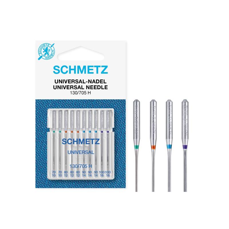 10 x Schmetz Nähmaschinennadeln 130/705 H 70-100 Universal von Stoffe Hemmers