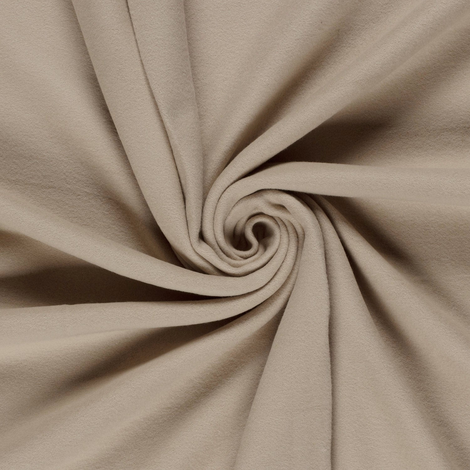 100% Baumwollfleece, beige von Stoffe Hemmers
