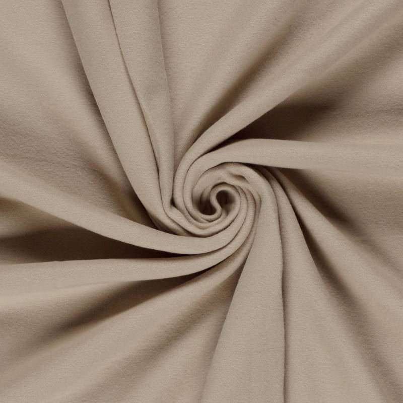 100% Baumwollfleece, beige von Stoffe Hemmers