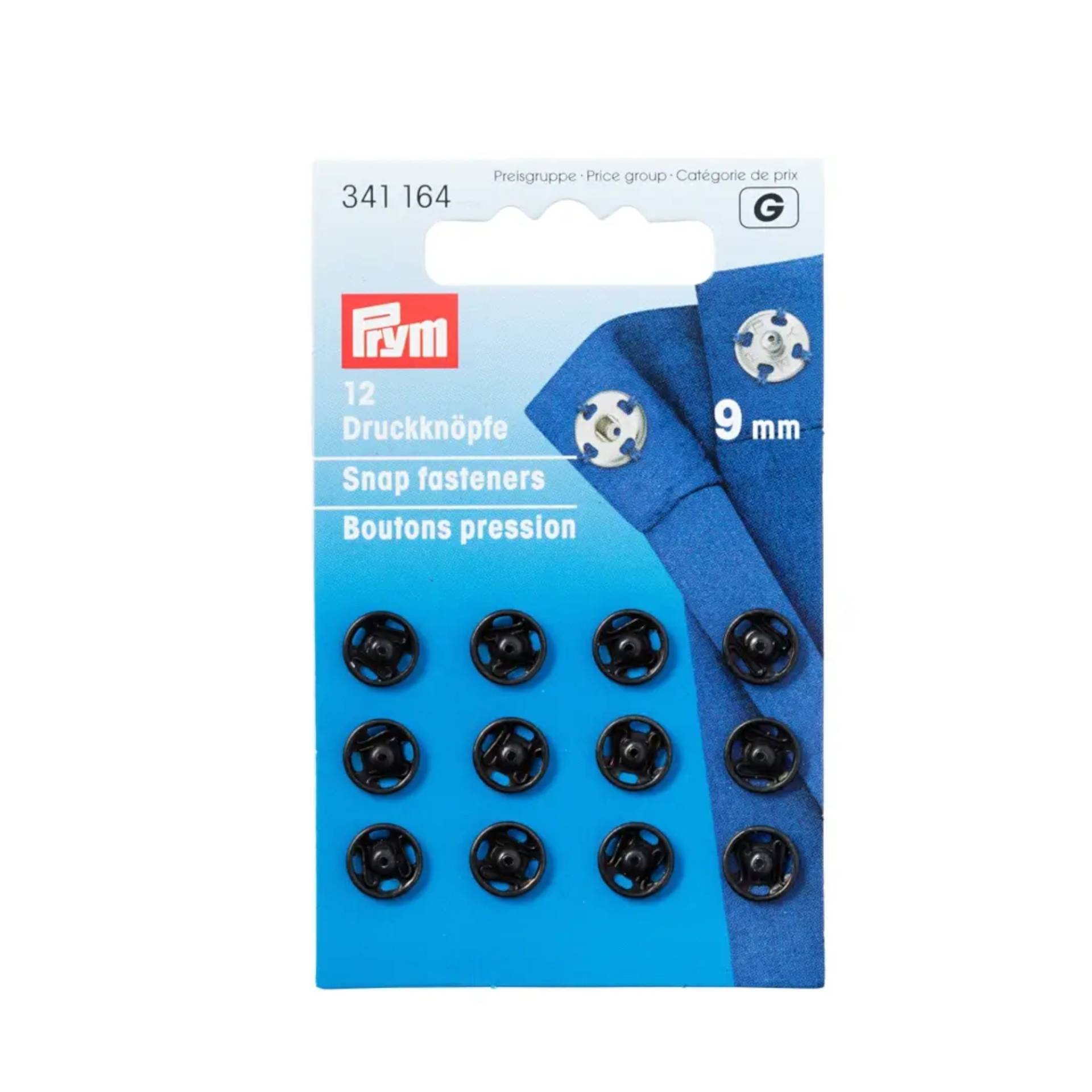12 Druckknöpfe schwarz, 9 mm 12 Druckknöpfe schwarz, 9 mm von Stoffe Hemmers