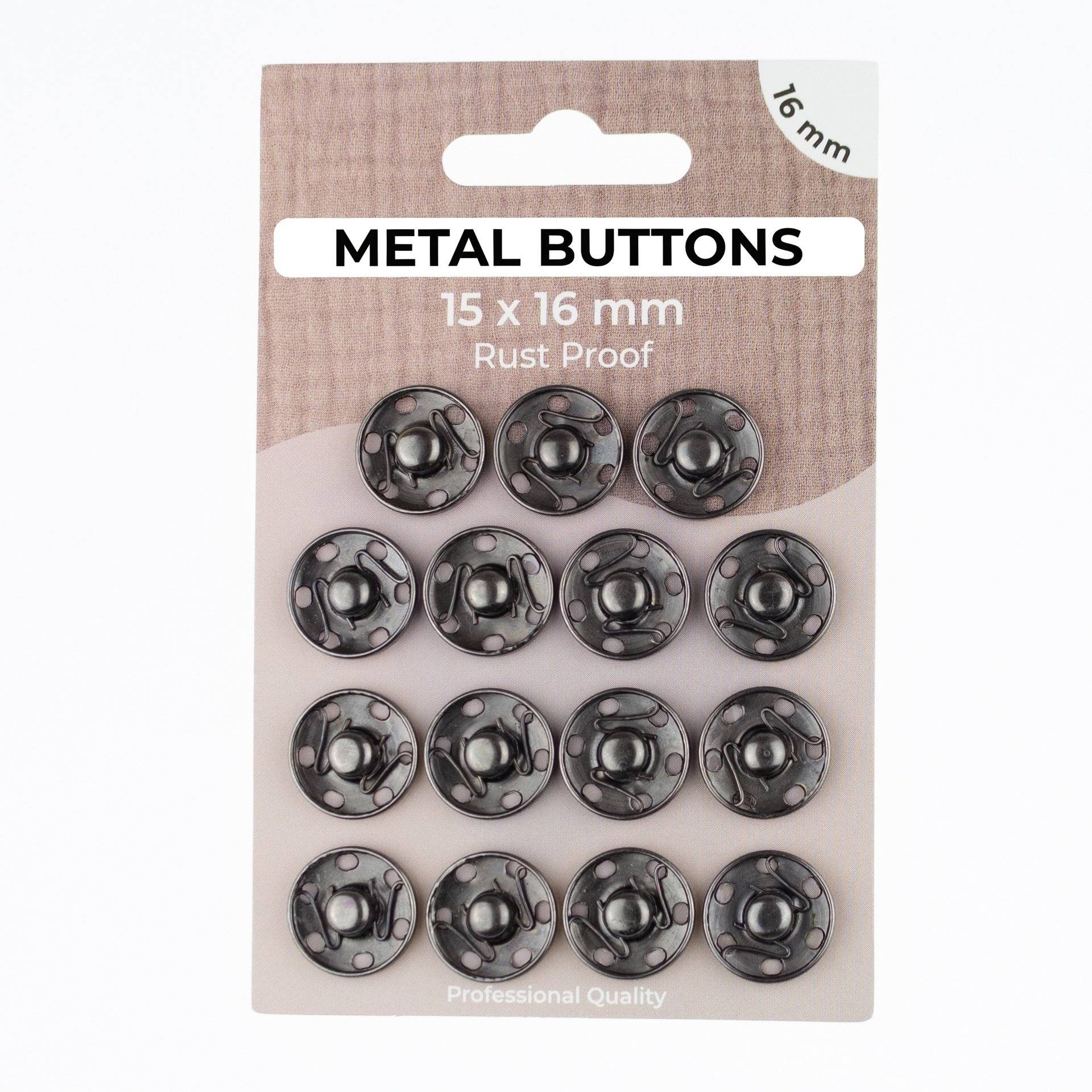 15 Annähdruckknöpfe, 16 mm, anthrazit 15 Annähdruckknöpfe, 16 mm, anthrazit von Stoffe Hemmers