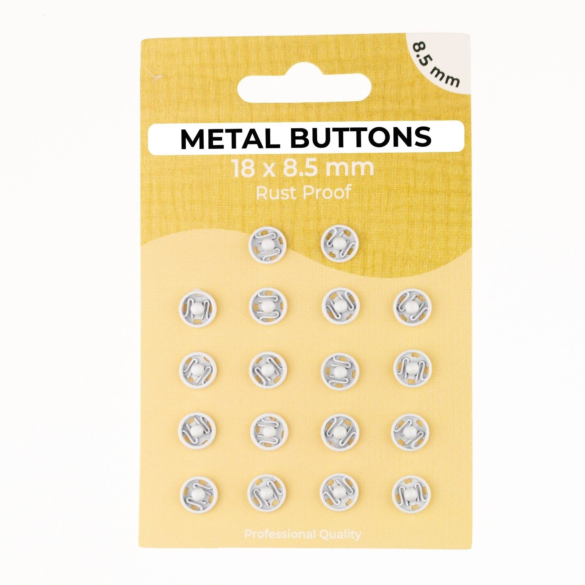 18 Annähdruckknöpfe, 8,5 mm, weiss 18 Annähdruckknöpfe, 8,5 mm, weiss von Stoffe Hemmers