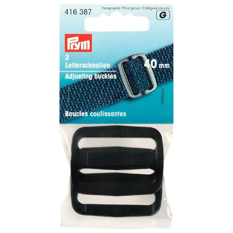 2 Leiterschnallen, Gurtversteller 40 mm von Stoffe Hemmers