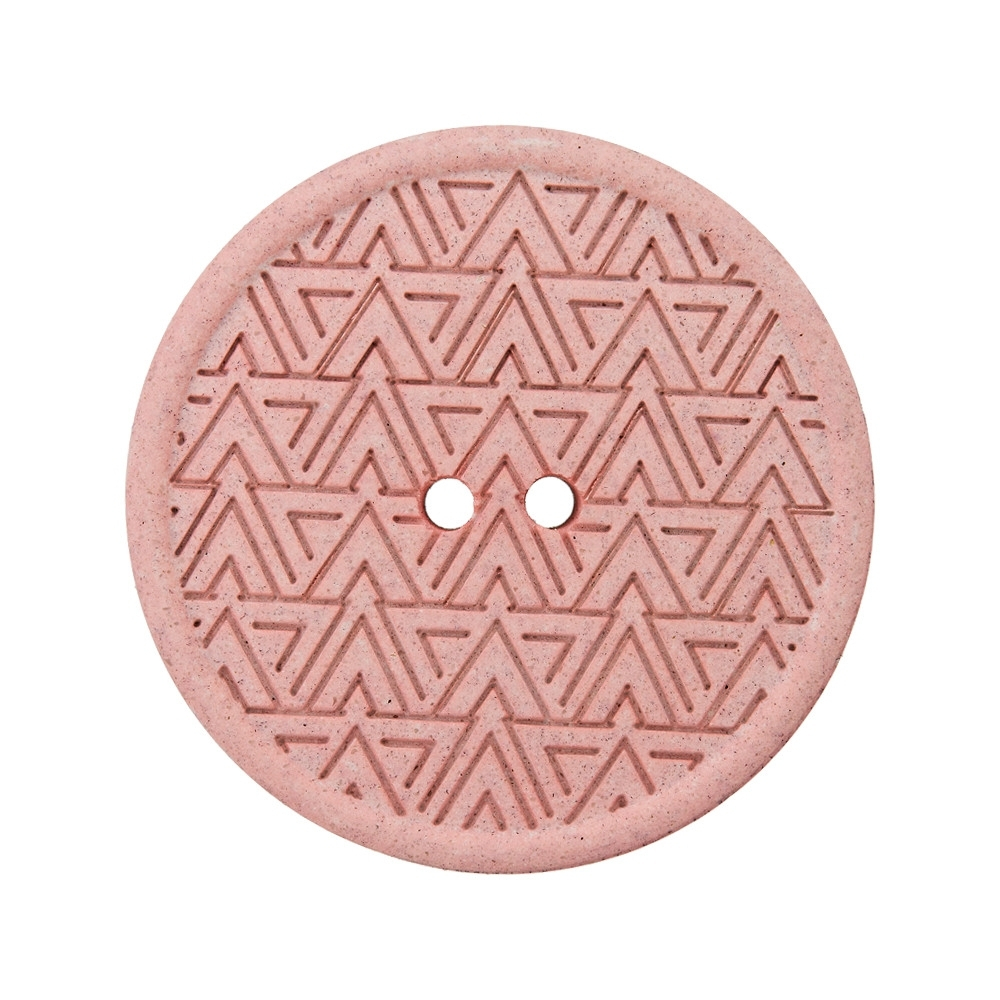 2-Loch Hanf-Polyesterknopf recycelt 28 mm, rosa (0046) von Stoffe Hemmers