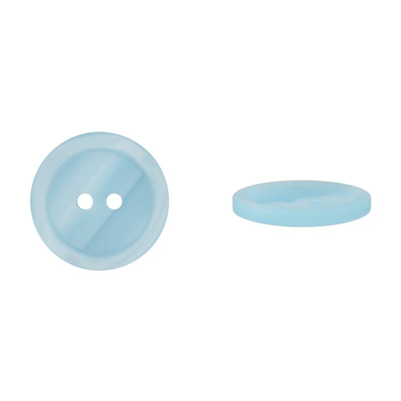 2-Loch Knopf Basic, hellblau, 11mm von Stoffe Hemmers