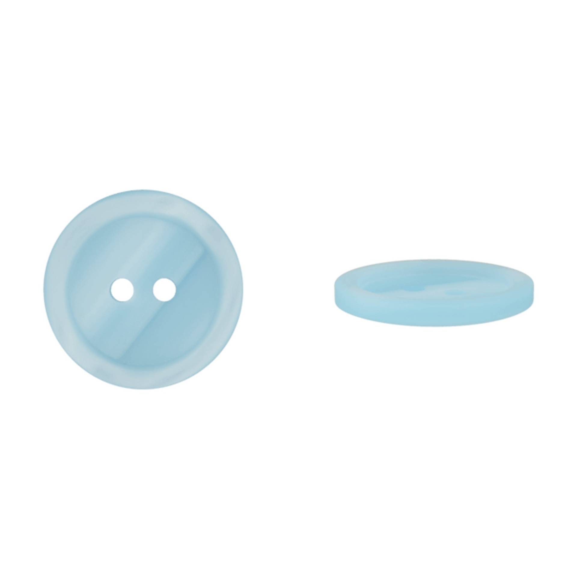 2-Loch Knopf Basic, hellblau, 15mm von Stoffe Hemmers