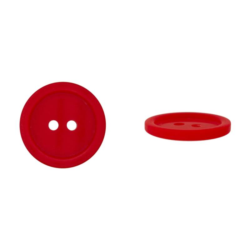 2-Loch Knopf Basic, rot, 11mm von Stoffe Hemmers
