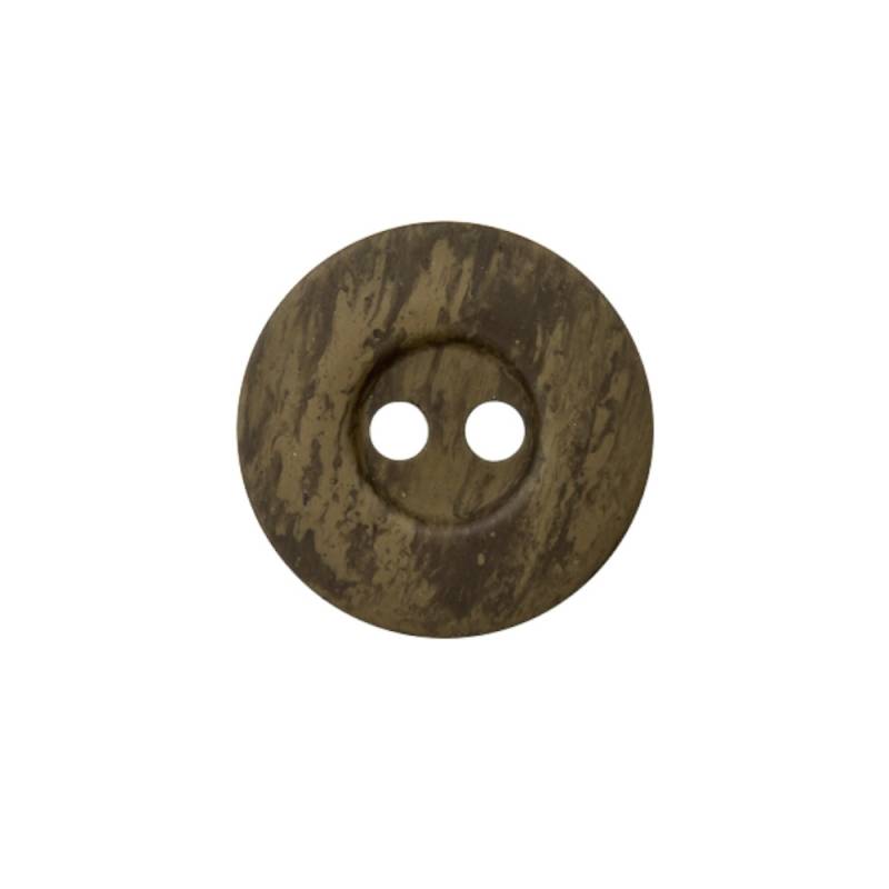 2-Loch Knopf melange 23 mm, braun (0036) von Stoffe Hemmers